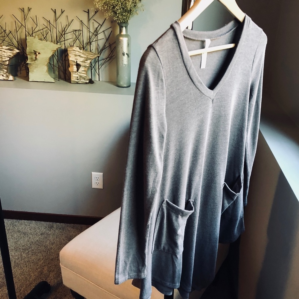 Emerald Brand Taupe long sleeve top